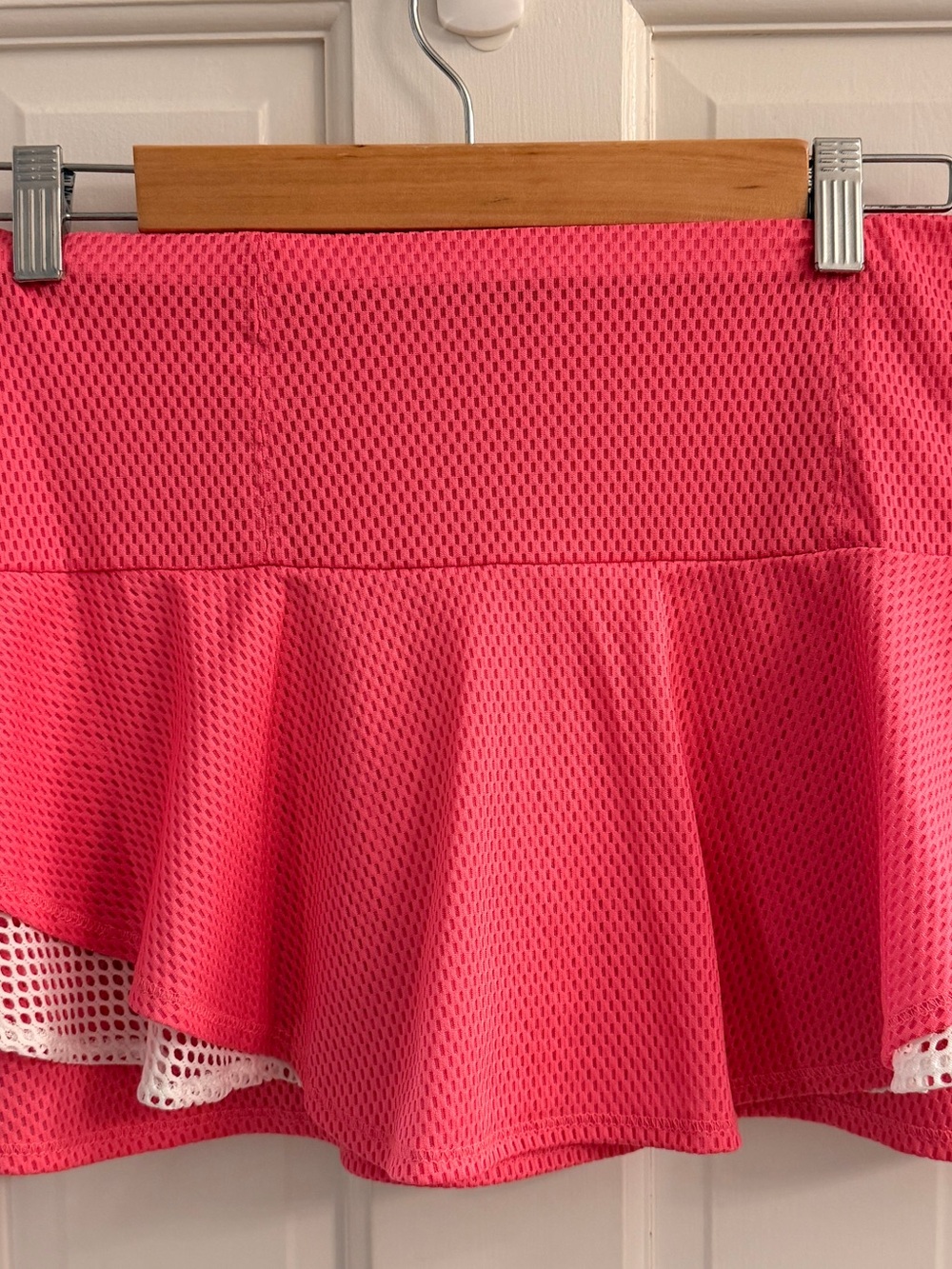 Lucky in Love Pink Athletic Mesh Skirt with Flounce